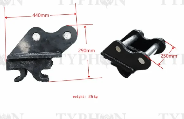 TYPHON 2.5 Ton Mini Excavator Attachment Mechanical Quick Hitch Quick Coupler - Image 3