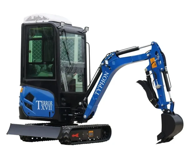 2025 4000 lb TYPHON TERROR XVII Cabin Mini Excavator Rubber Track with Kubota D902 Diesel Engine