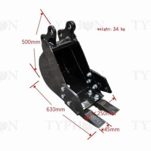 2-3.5 Tons Excavator Attachment 250mm Narrow Bucket Trenching Buckets 9.8 inch
