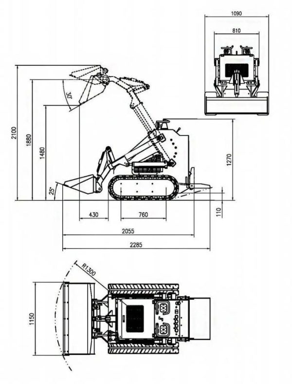 Skid Steer Loader Tracked 22.1 HP Honda EPA Gasoline Engine for Gardens, Farming - Image 2