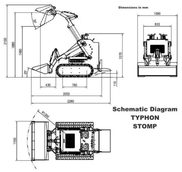 TYPHON STOMP 1,800lbs Mini Skid Steer 23HP Gas EPA Engine USA - Image 3