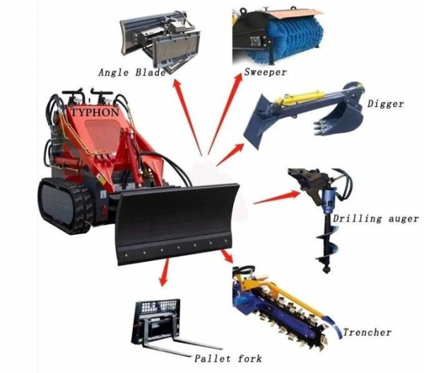 TYPHON STOMP 1,800lbs Mini Skid Steer 23HP Gas EPA Engine USA - Image 4