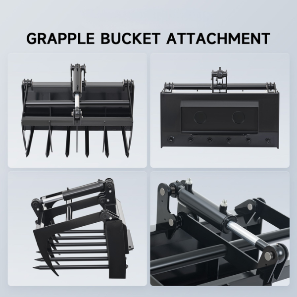 38″ Hydraulic Root Grapple Attachment For Mini Skid Steer Loader - Image 6